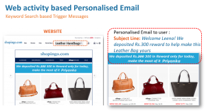 Web activity based personalized email