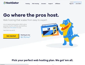 A website to register your domain name - HostGator